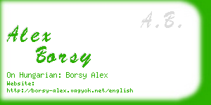 alex borsy business card